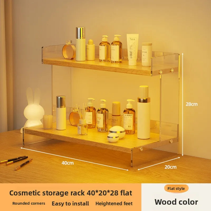 Multi-functional Desktop Shelf Household Cosmetics Storage Rack Acrylic Storage Rack sturdy and durable Oasis Select 40cmC