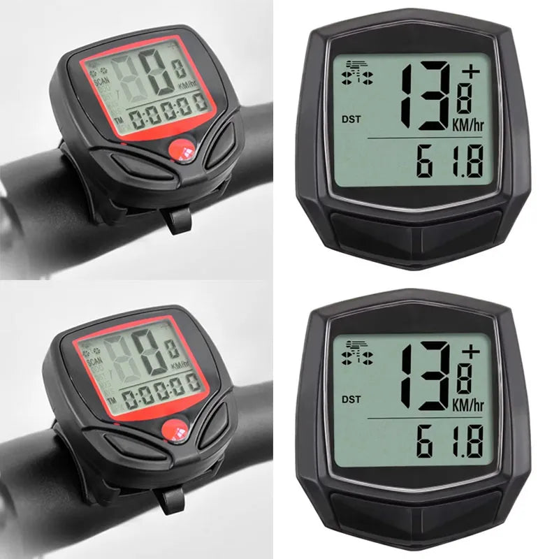 1/2/3/4pcs Bicycle Cycling Computer LCD Display Wired Odometer Of Functions Accurate Recording Auto Sleep Replaceable Battery Oasis Select 4pcs Mixed