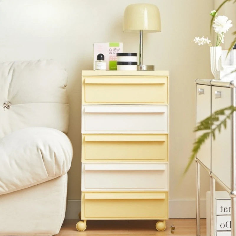 Removable panda cabinet medieval bedside table ins plastic multi-layer storage cabinet bedroom simple locker Oasis Select