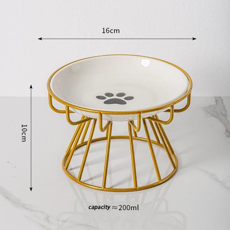 Ceramic Raised Pet Bowl Food Water Treats For Cats &amp Doggie Cat Stand Bowl Dogs Supplies Outdoor Feeding Drinking Accessories Oasis Select A5