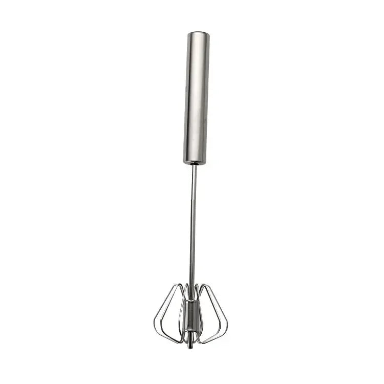 Kitchen Stainless Steel Whisk Creamer Semi-automatic Rotary Whisk Beech Wood Vase Handle Hand Mixer G041 Oasis Select 12 inch