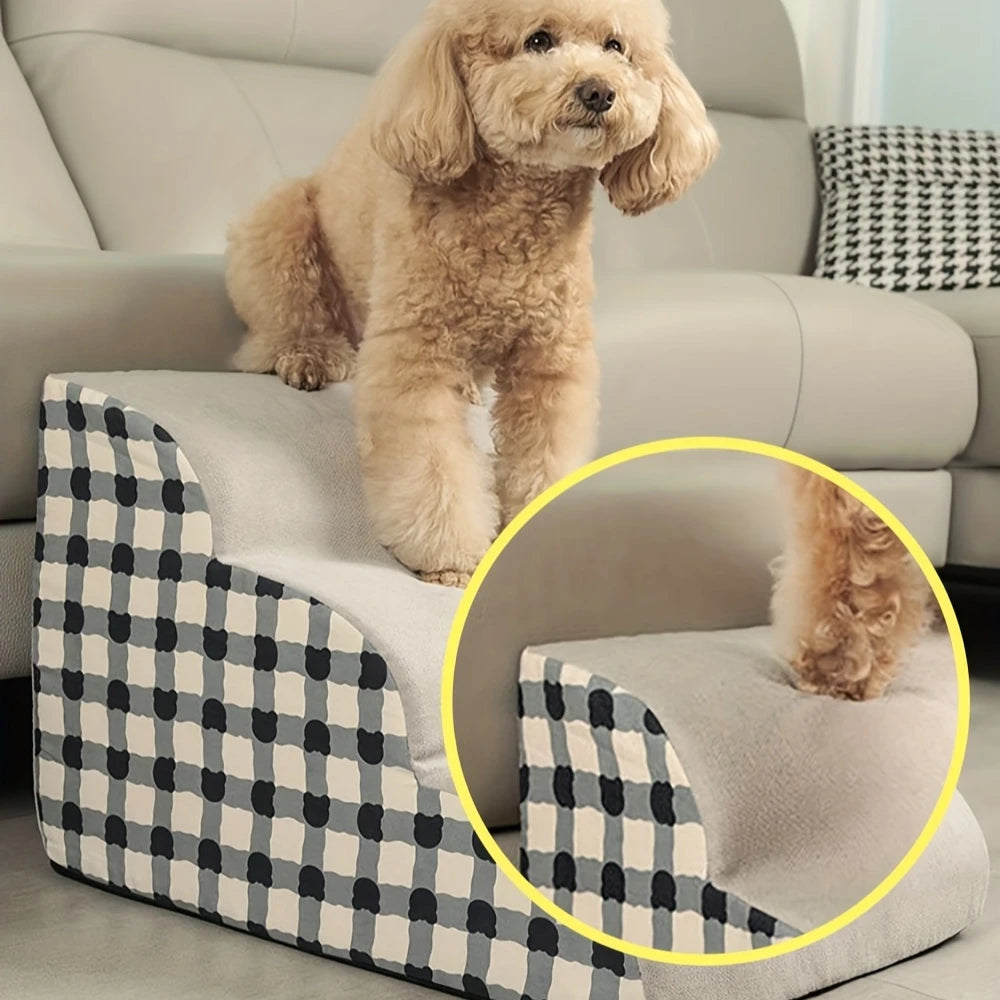 Pet 2/3 Steps High Density Foam Dog Secure Stairs Ramps Non-Slip Pet Steps for Older Dogs Pet with Joint Pain Sofa Bed Ladder Oasis Select