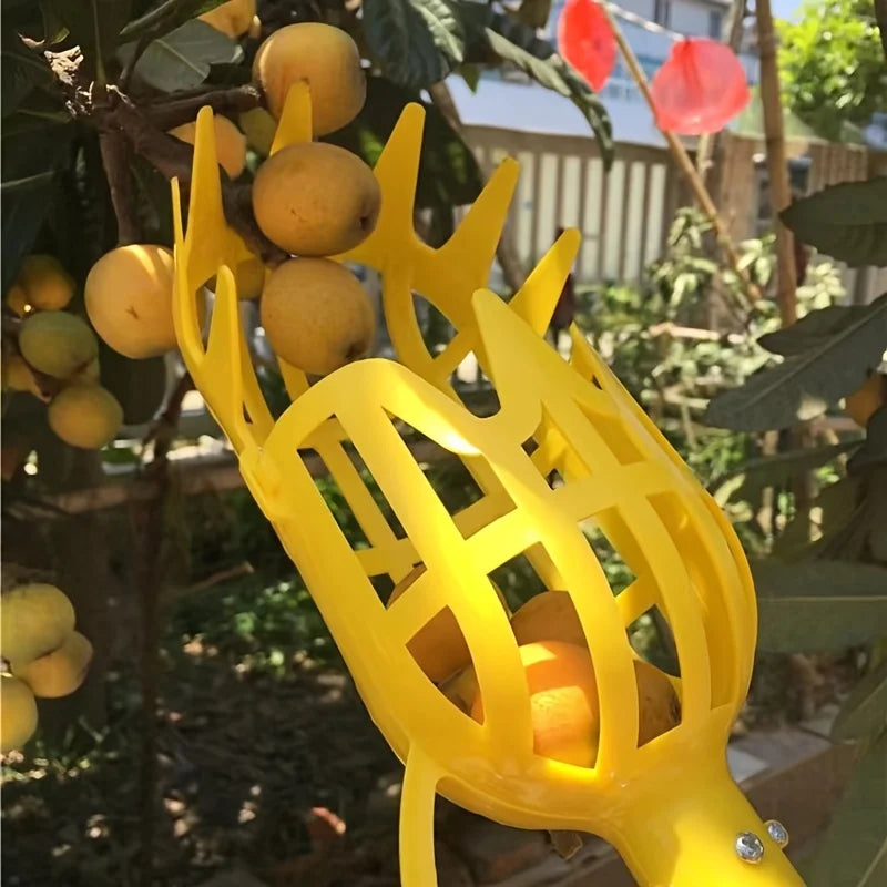 Yellow Polypropylene Fruit Picker Lightweight Reusable Ergonomic for Garden Harvesting Orchard Farm Food Safe Tool 1PC Oasis Select orange