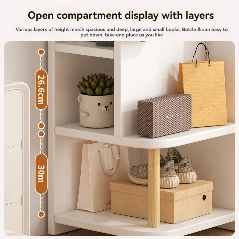 Corner storage cabinet for home use, simple foyer, coat rack, corner wall display cabinet, floor standing bookshelf, bedroom sid Oasis Select
