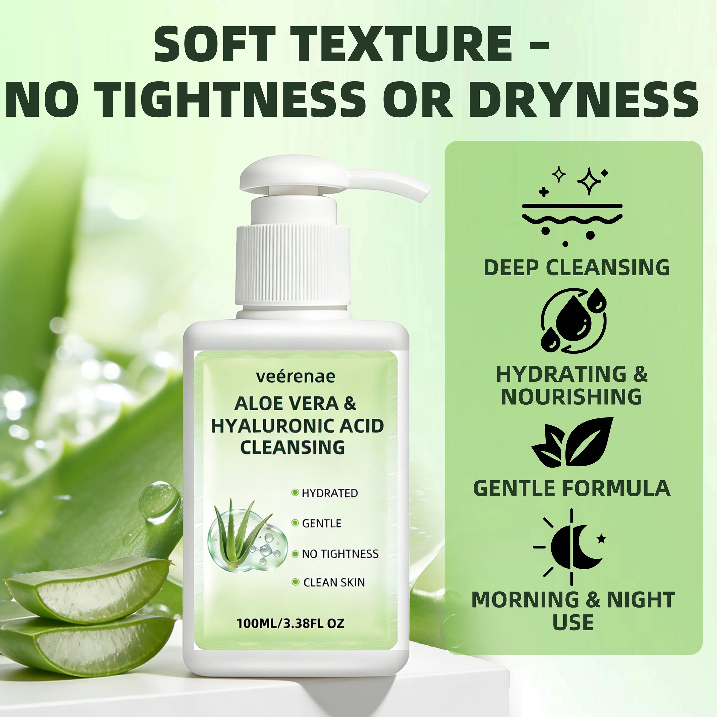 Aloe Vera & Hyaluronic Acid Face Wash | All Skin Types