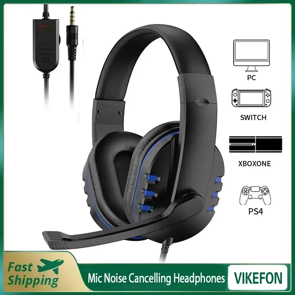 New Upgrade Wired Headset Gamer with Mic Noise Cancelling Headphones For PC Computer Laptop PS4 PS5 Nintendo Tablet Earphones Oasis Select