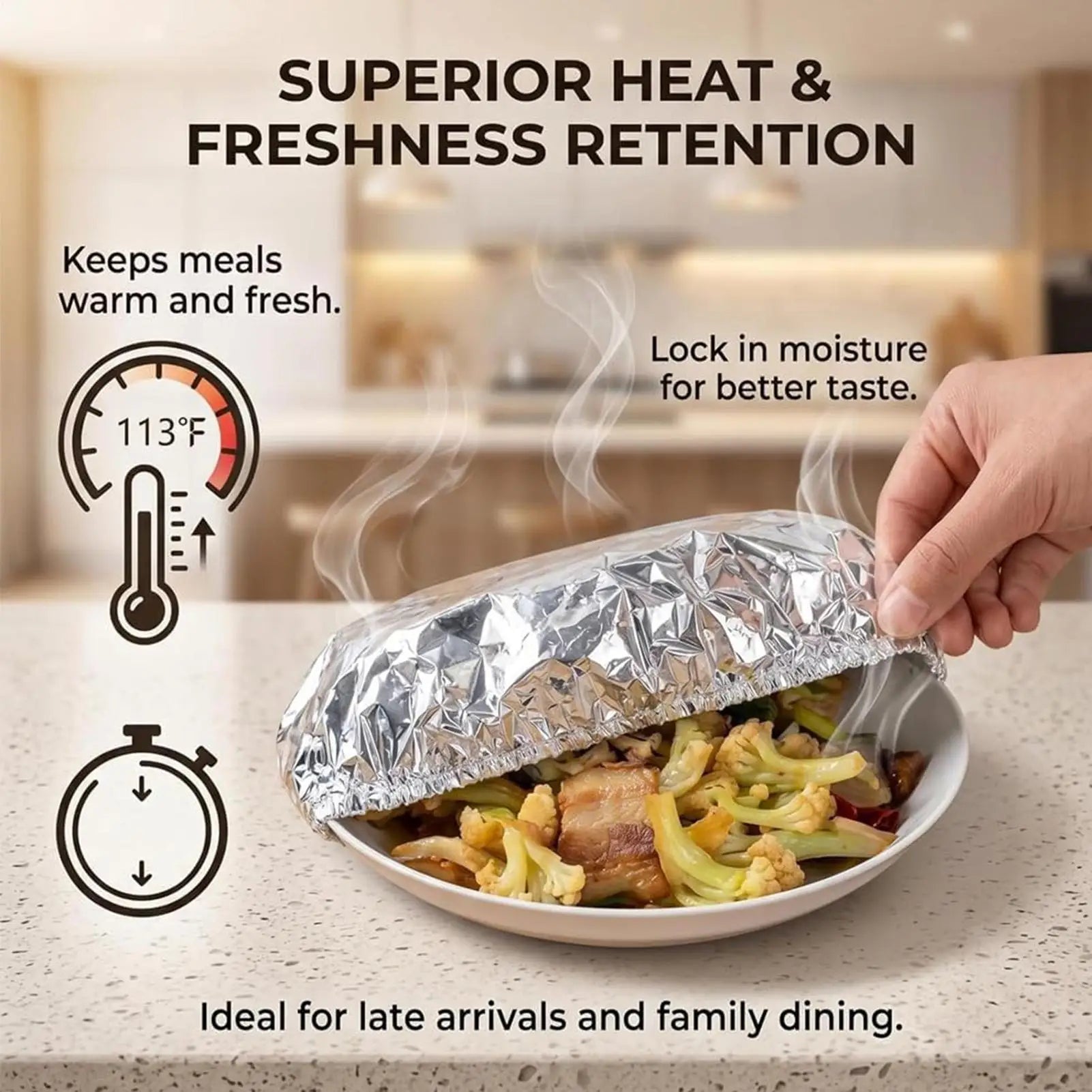 30-Pack Reusable Elastic Aluminum Foil Food Covers for Bowls Reusable Food Covers Oasis Select