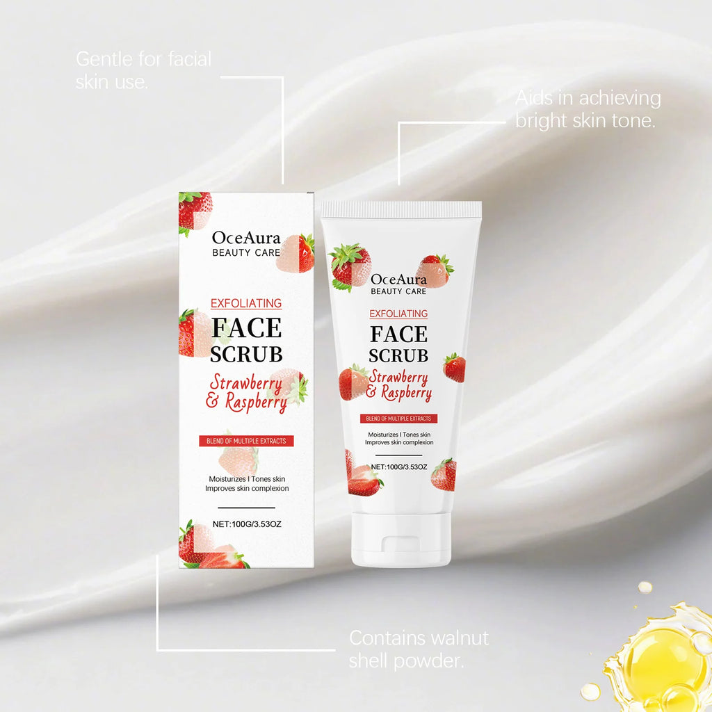 OCEAURA Facial Scrub Exfoliate Remove Blackheads Shrink Pore Improve Roughness Brighten Skin Oil Control Facial Moisturize Cream Oasis Select