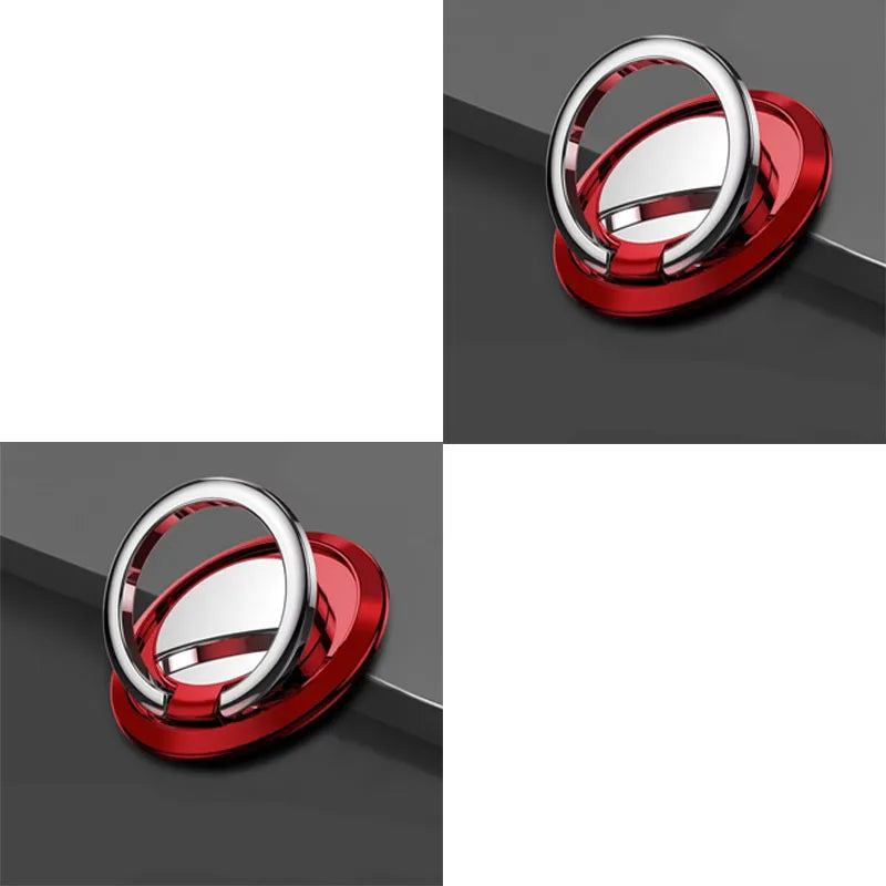1/2/3pcs Luxury Finger Ring Holder Stand Grip 360 Rotating For Mobile Phone Car Magnetic Mount Phone Back Sticker Pad Unniversal Oasis Select 2pcs red