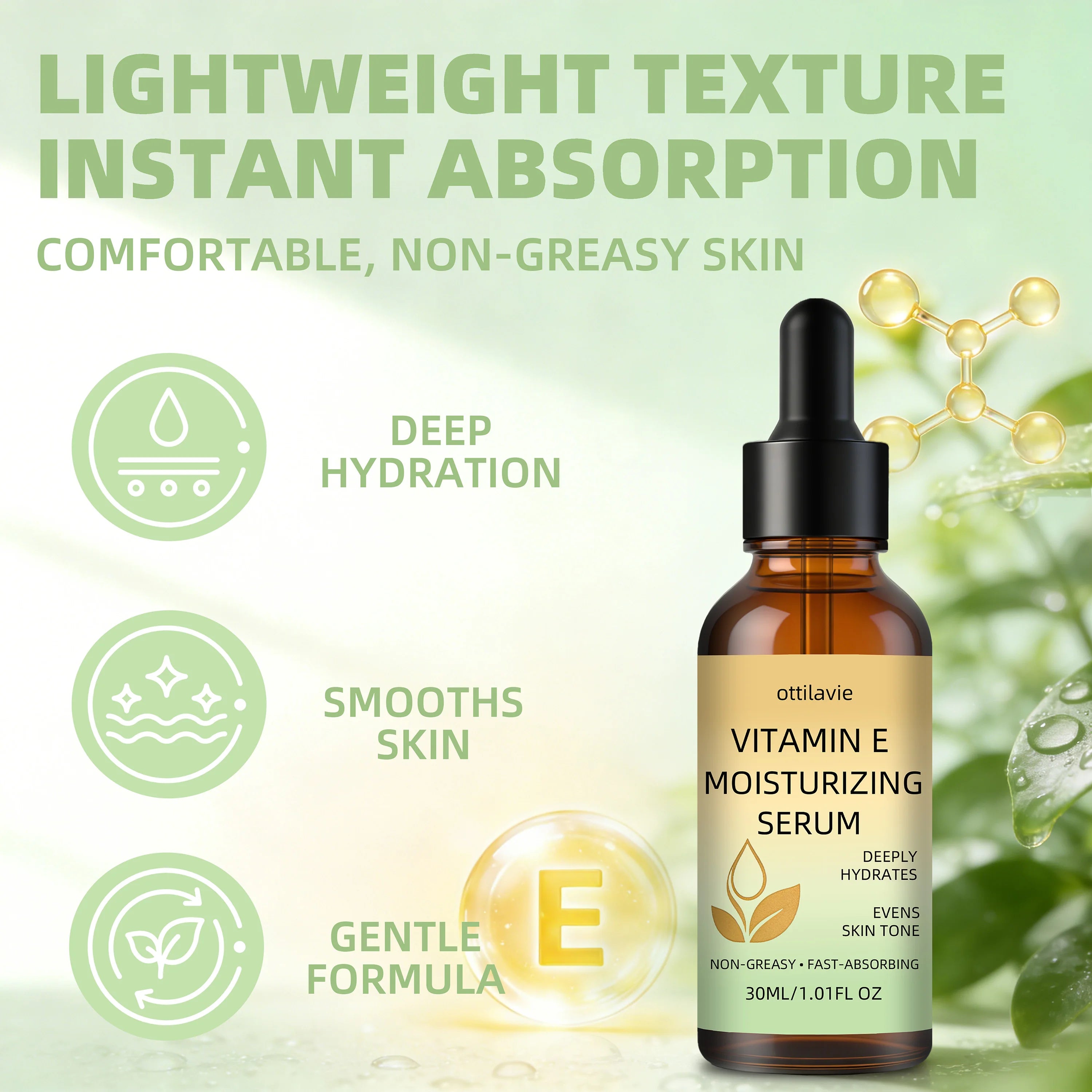 ottilavie Vitamin E Moisturizing Serum | All-Day Hydration Face Serum Oasis Select