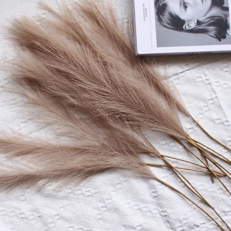 55CM Fluffy Pampas Grass Boho Decor Flower Fake Plant Reed Simulated Wedding Party Home Decoration Artificial Flowers Oasis Select