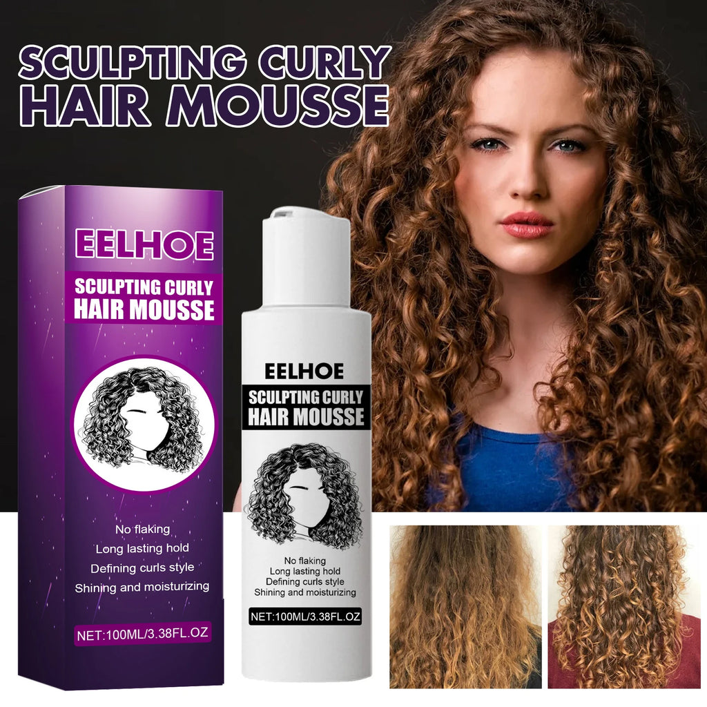 Eelhoe Curly Hair Mousse – Strong Hold, Anti-Frizz & Moisture Curl Styling Mousse Oasis Select