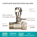 Water Purifier Adapter Faucet Ball Valve 2/3 PE Pipe Brass Alloy Plastic Tee Connector Hardware Accessories Oasis Select copper plating3point