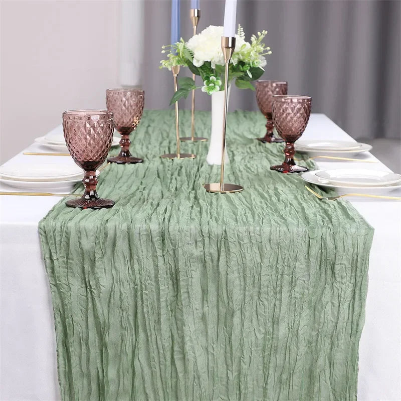 Boho Chic Dining Table Cover Soft Gentle Easy Care Artisan Dyed Banquet Linen Farmhouse Vintage Colorfast Fabric for Wedding Oasis Select