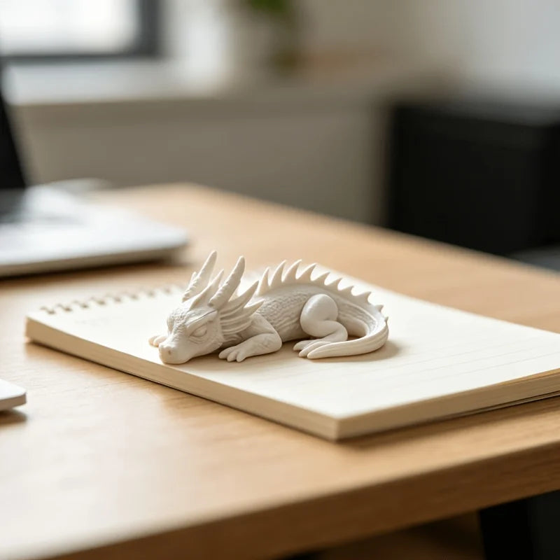 Cute Miniature Sleeping Dragon Statue 3D Printing Creative Dragon Figurine Handicraft Ornament Desktop Garden Bonsai Decor Gifts Oasis Select Puppy dragon4 6.9x4.6x2.5cm
