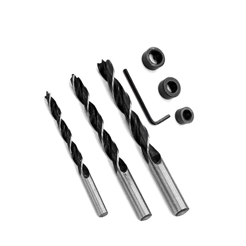 Woodworking Oblique Pocket Hole Locator Jig Kit 15 Degree Angle Drill Guide Set Hole Puncher DIY Carpentry Tools Drill Bits Oasis Select 7 pcs set parts