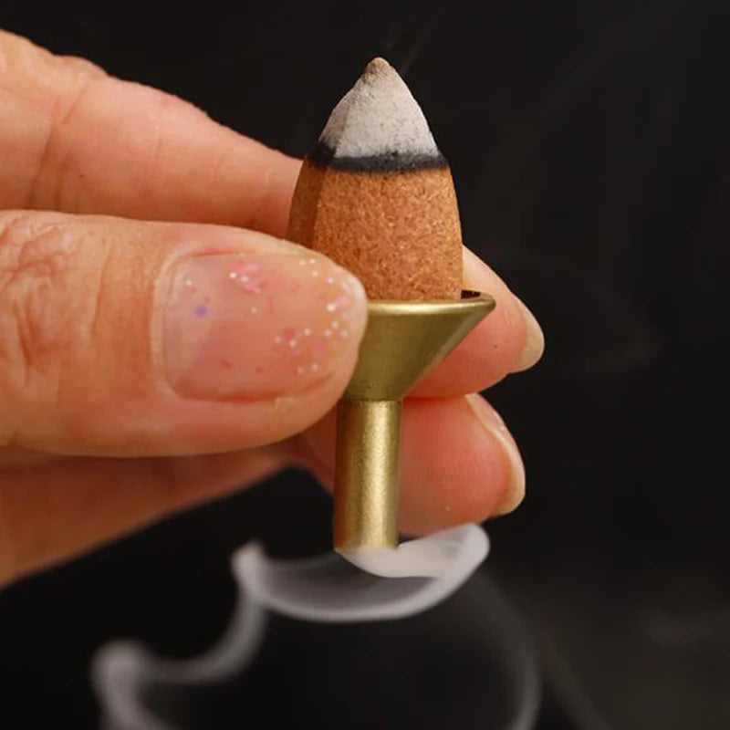 10pcs Mini Incent Stand Storage Metal Holder Burner Cone Coil Backflow Holders Stick Catcher Ash Waterfall Censer Filter Oasis Select