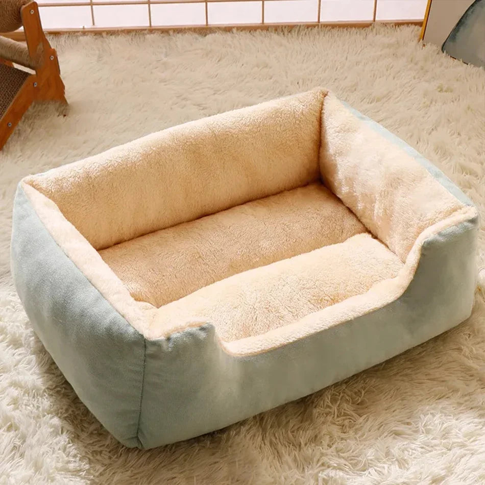 Color Square Winter Soft Warm House for Dog Bed for Dog Mat Waterproof Cat Bed Pet Bed for Large Medium Small Dog House Oasis Select