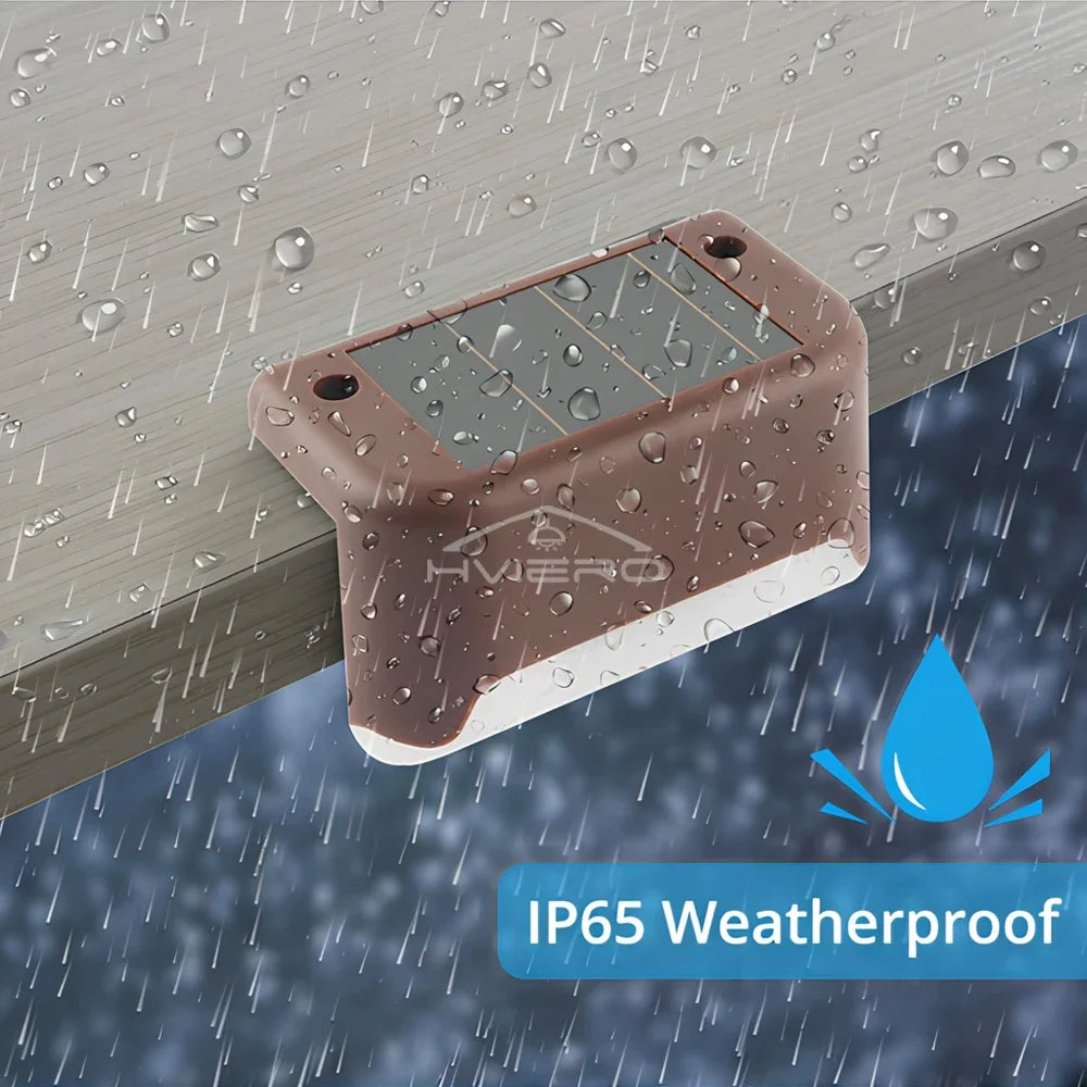 HVIERO Solar LED Stair & Step Lights | IP65 Waterproof Outdoor