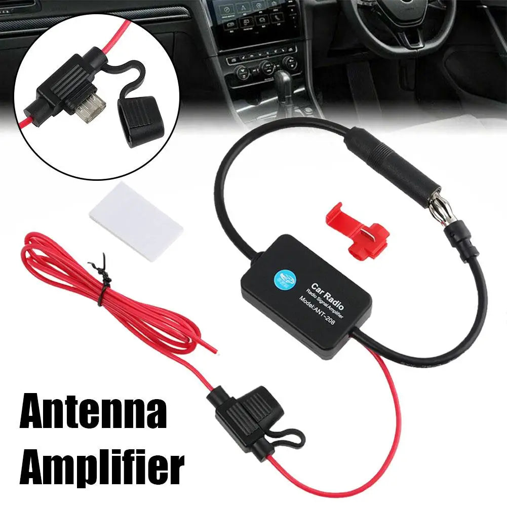 Car FM Radio Antenna Signal Booster – 25-30dB Amplifier
