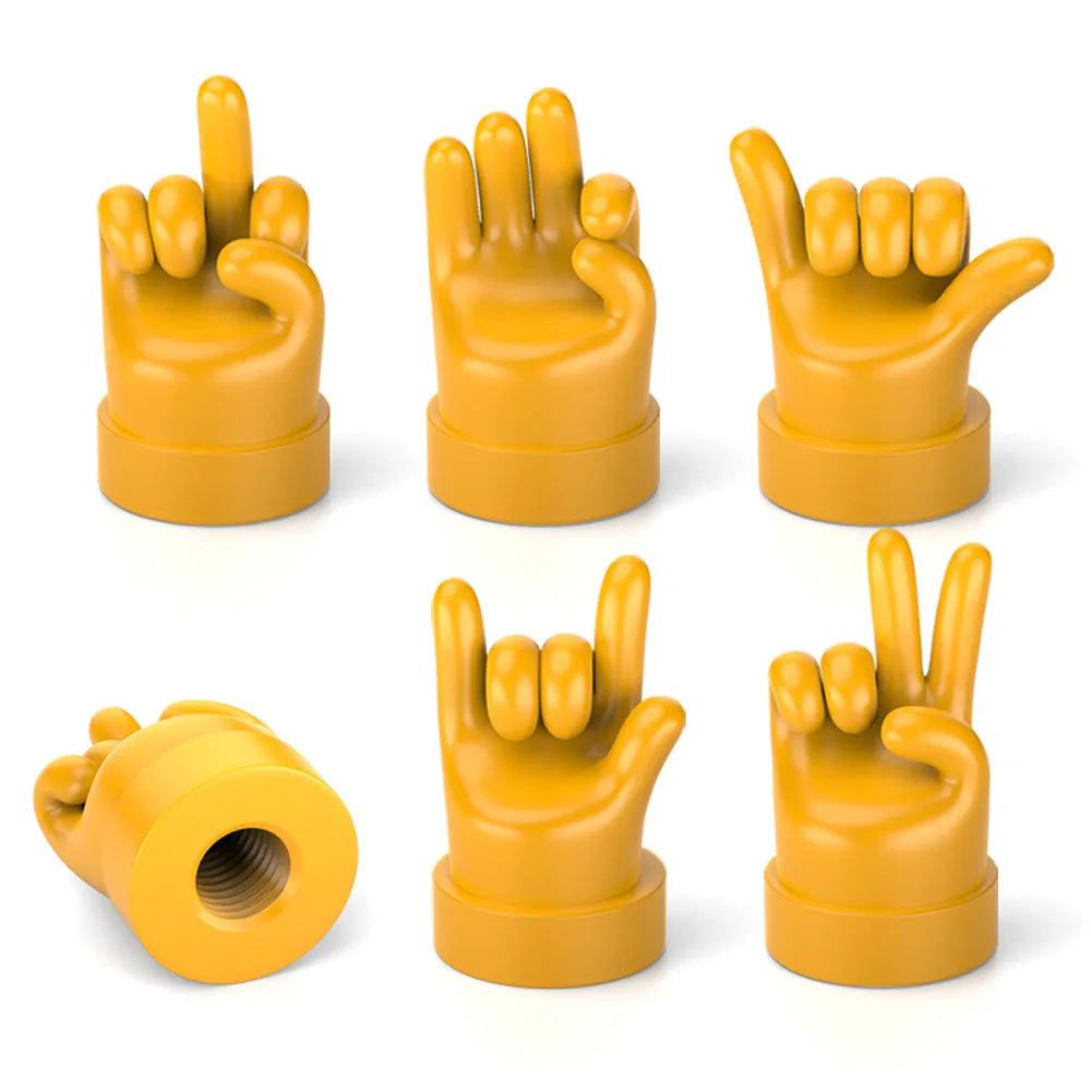 Gesture Tire Valve Stem Caps Covers, Funny Tire Air Caps Universal for Cars,Trucks, SUV, Motorcycles, Bike Oasis Select