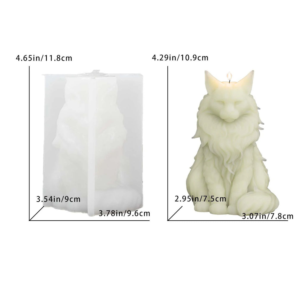 Sitting Cat Aroma Plaster Resin Ornaments Mould Handmade Soap Candle Making Supplies DIY Cute Kitty Silicone Candle Mold Oasis Select White