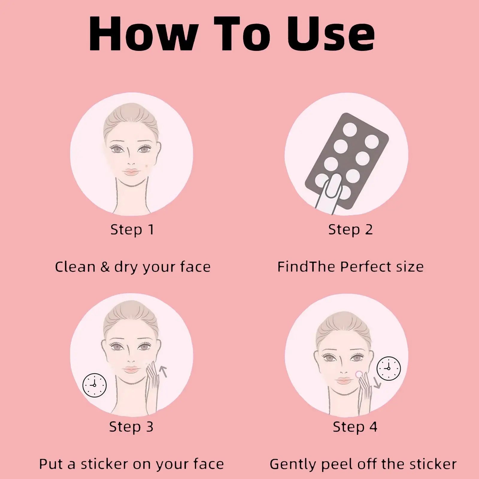 180/360/540/720pcs Hitworker Acne Patches, Hydrogel Cover, Cute Design, Suitable for All Light Skin Tones, Daily Use & Photo Pro Oasis Select