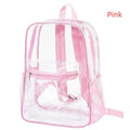 1Pcs Waterproof PVC Transparent Backpacks Adjustable Straps Durable Dual Zippers For Baseball Stadium Lightweight Clear Backpack Oasis Select Pink