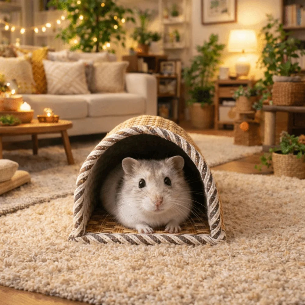 Scratch Resistant Hamster Cool Nest Wear Resistant Weave Pet Cave Nest Cooling Mat Breathable Hamster Rest Shelter Summer Oasis Select