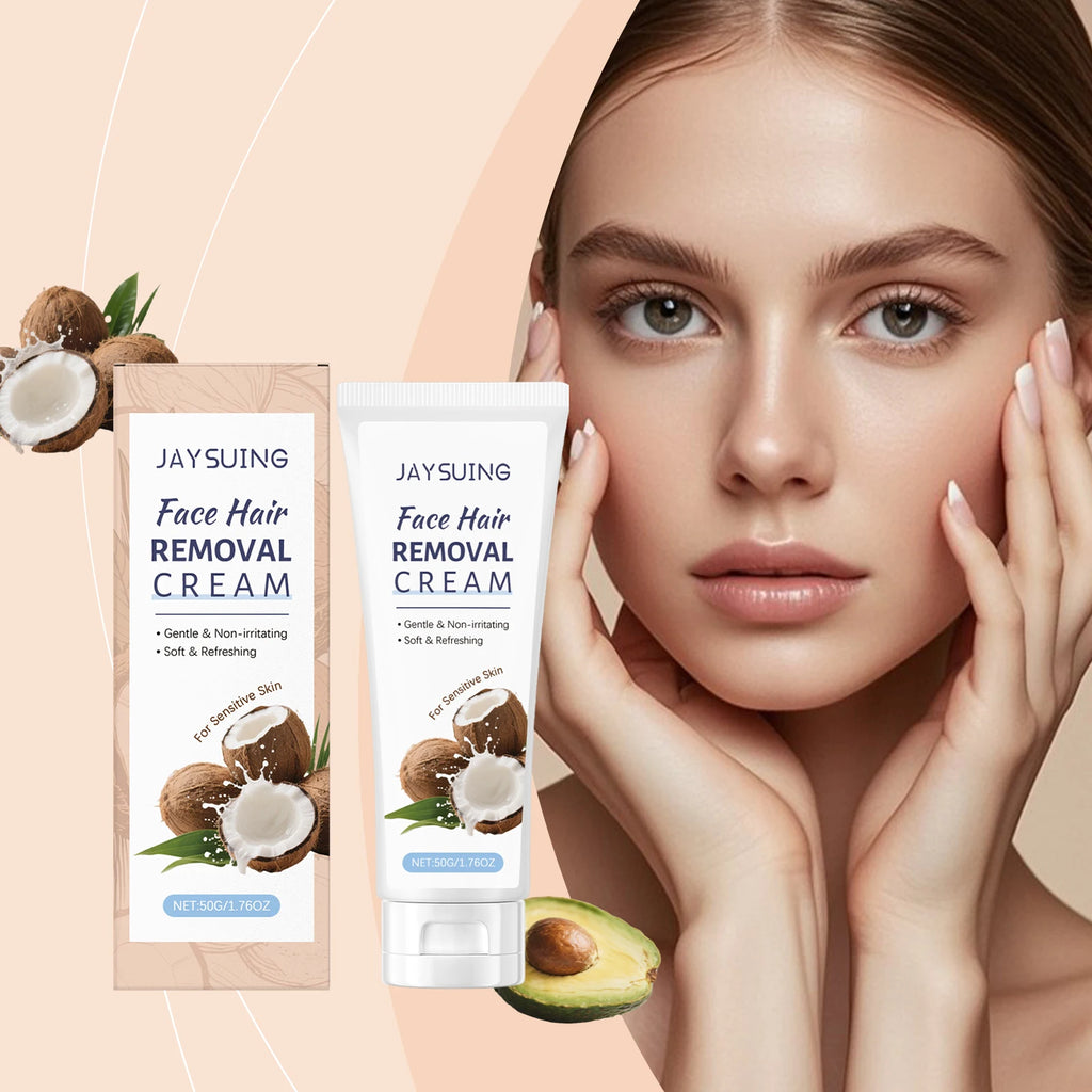 Jaysuing Coconut Facial Hair Removal Cream – Lip & Chin 50g Facial Depilatory Cream Oasis Select