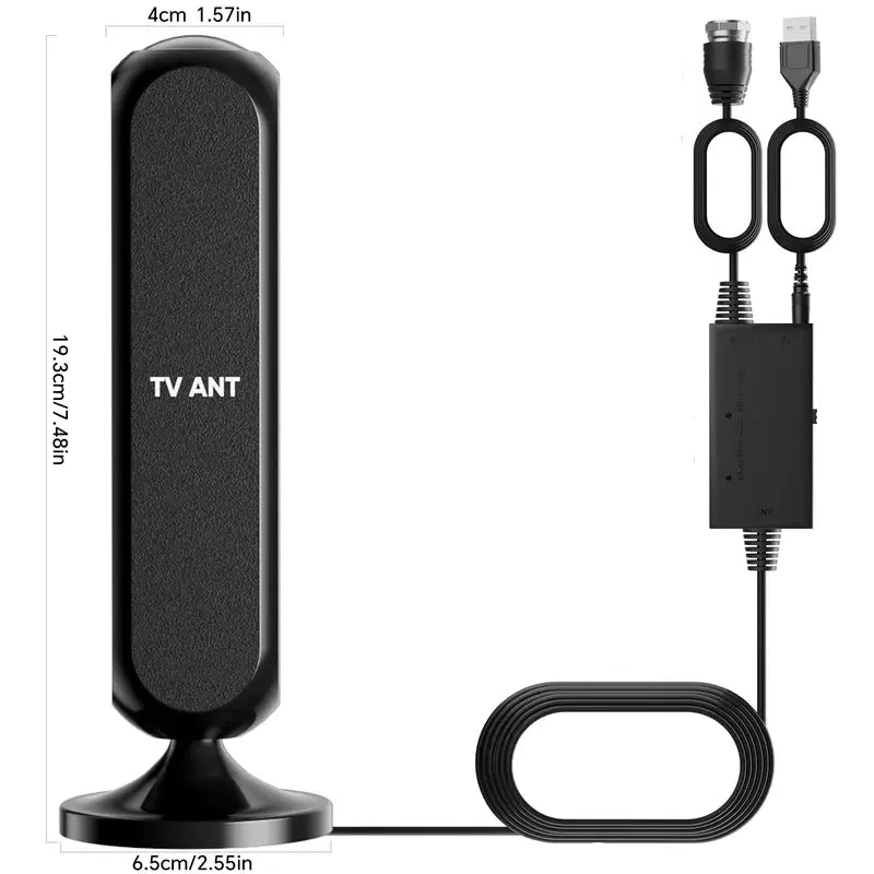 4K High Gain Wired Cross-Border Indoor Outdoor TV Antenna DVB-T HD Digital Terrestrial Wave HDTV Oasis Select black