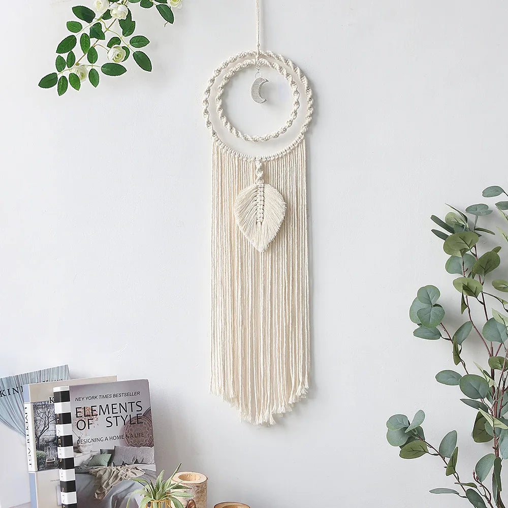Hand-woven Cotton Wall Decoration Tapestry Half Moon Dreamcatcher Bedroom Decoration Bohemian Decor Oasis Select A