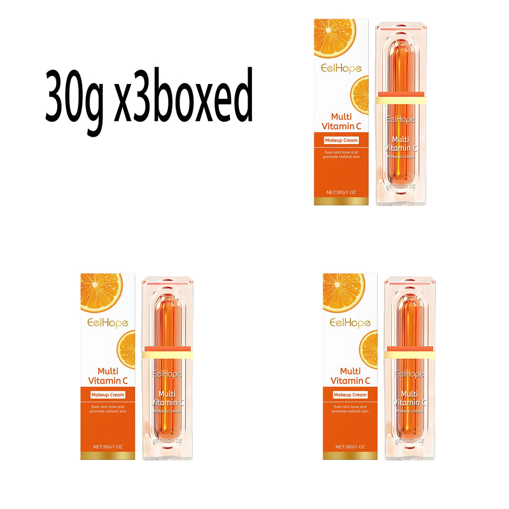 Multi Vitamin C Makeup Cream Enen Skin Tone Brightening Skin Glow Concealer Improve Skin Barrier Reduce Face Damaged Cream 30g Oasis Select 30g x3boxed