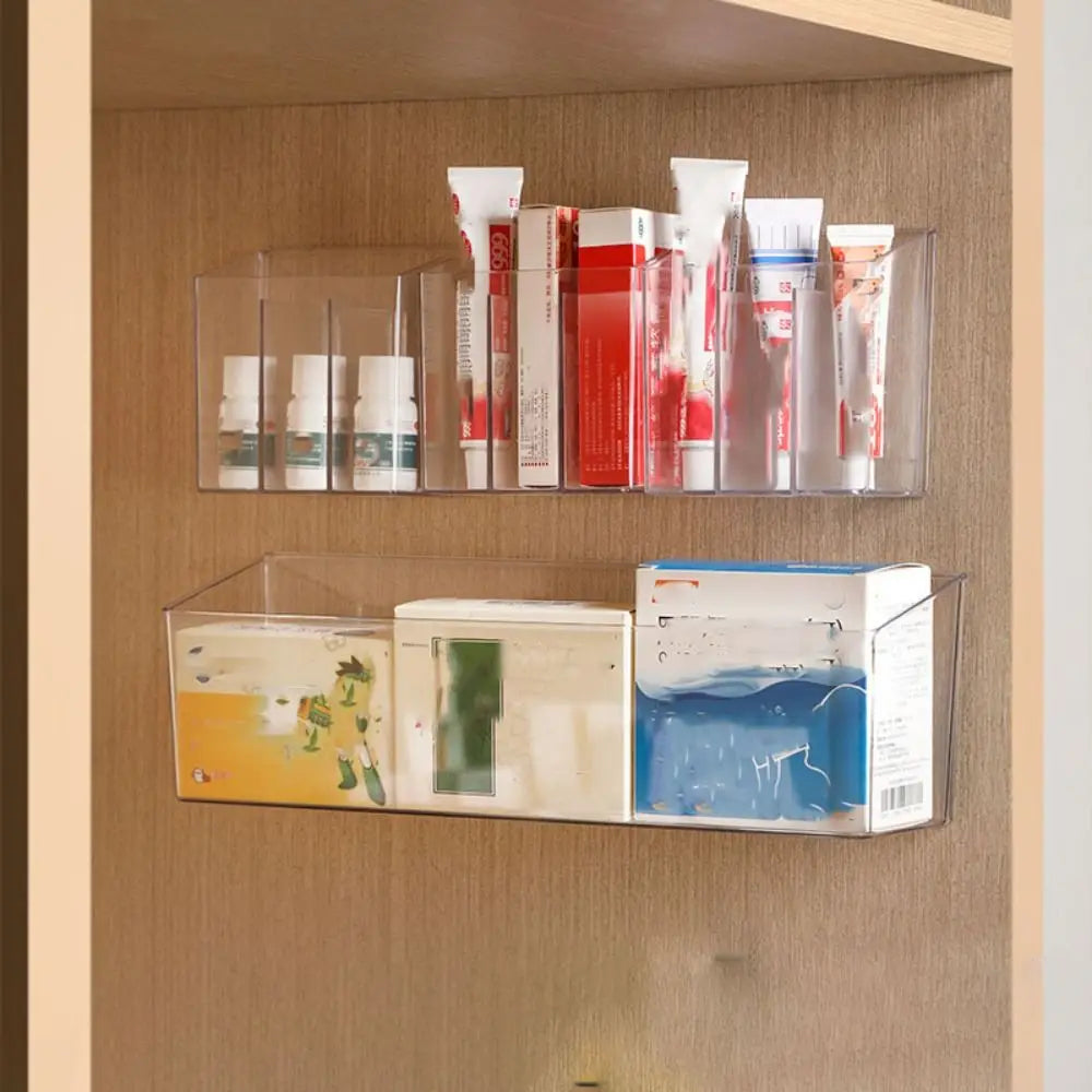 Transparent Wall-mounted Storage Box Large Capacity Classification Storage Rack Medicine Storage Boxs Cosmetics Storage Racks Oasis Select
