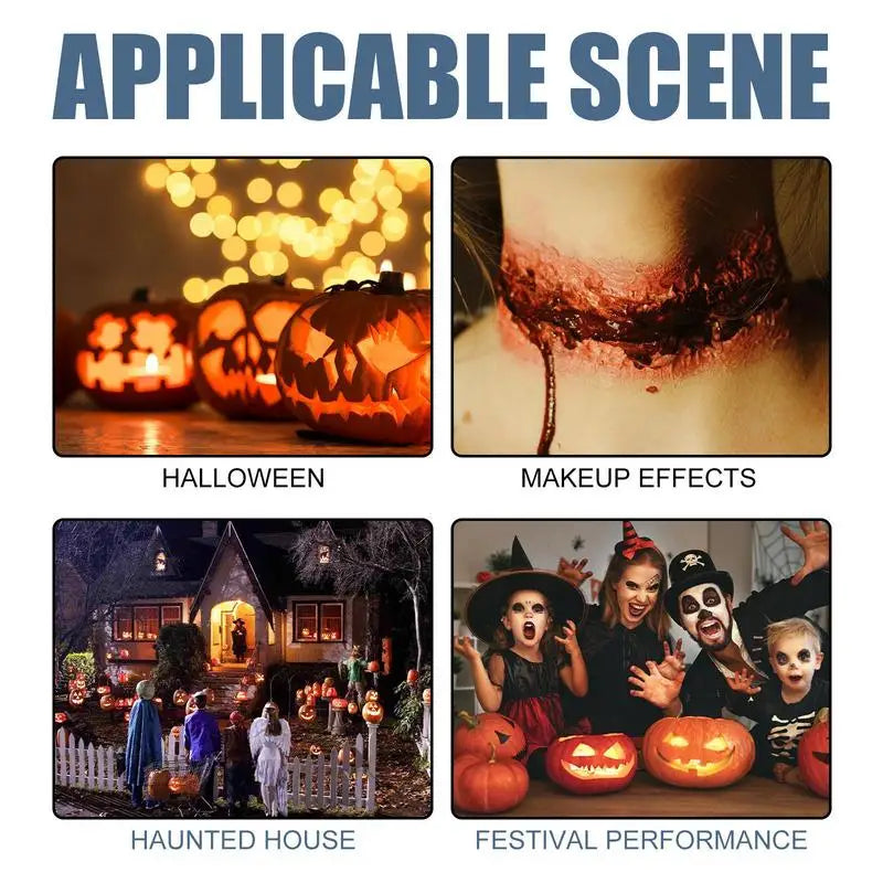 Halloween Scarring Liquid 15ml Makeup Scar Liquid Realistic Scar Liquid With Brush For Cosplay Party Playful Festival prank Prop Oasis Select