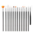 15pcs Fine Detail Paint Brush Set Acrylic UV Gel Drawing Dotting Manicure Nail Art Design Tools Makeup Accessorie Gel Brush Oasis Select black