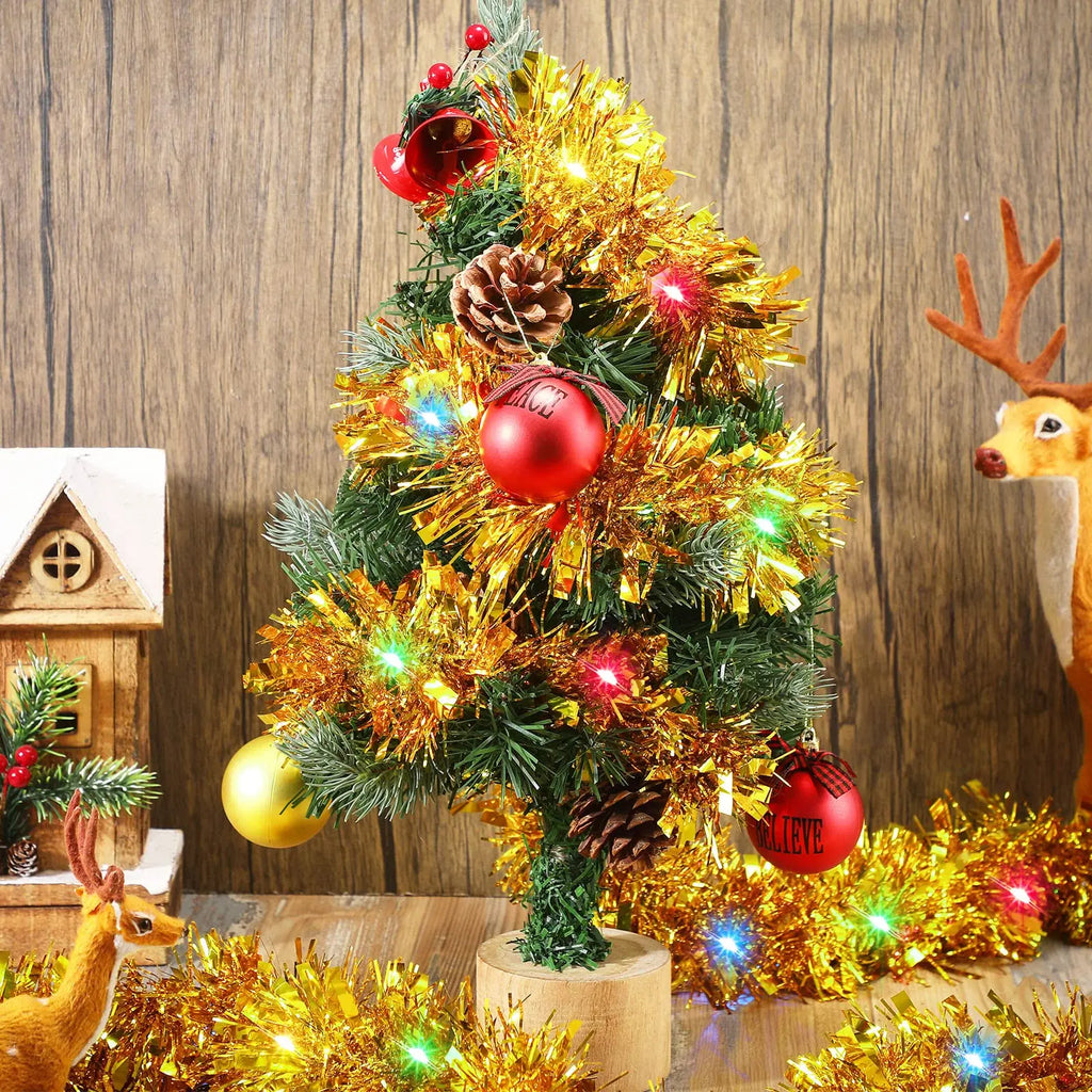 LED Christmas Tinsel Garland Artificial DIY Christmas Garland With LED Lights Xmas Metallic Twist Hanging Garland Fireplace 5m Oasis Select