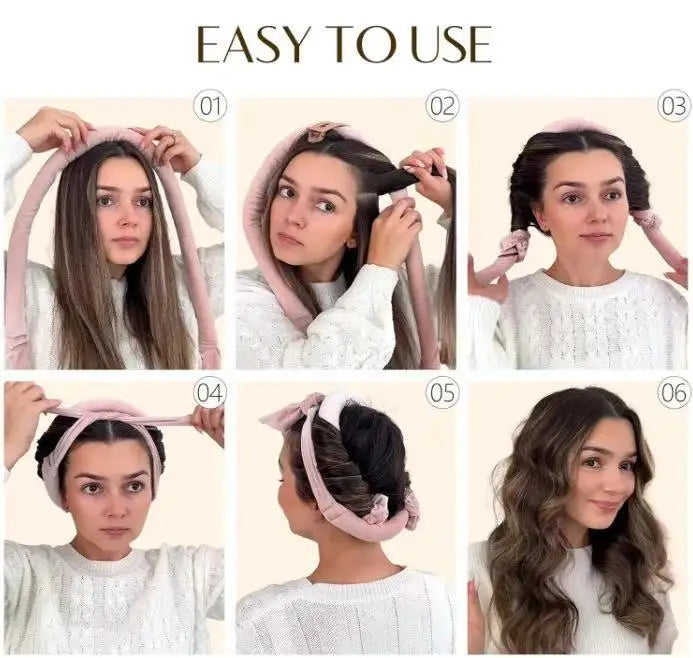 Heatless Curling Rod Headband Soft Hair Curler No Heat Hair Rollers Curlers Lazy Sleeping Curls Curling Hairband Styling Tools Oasis Select
