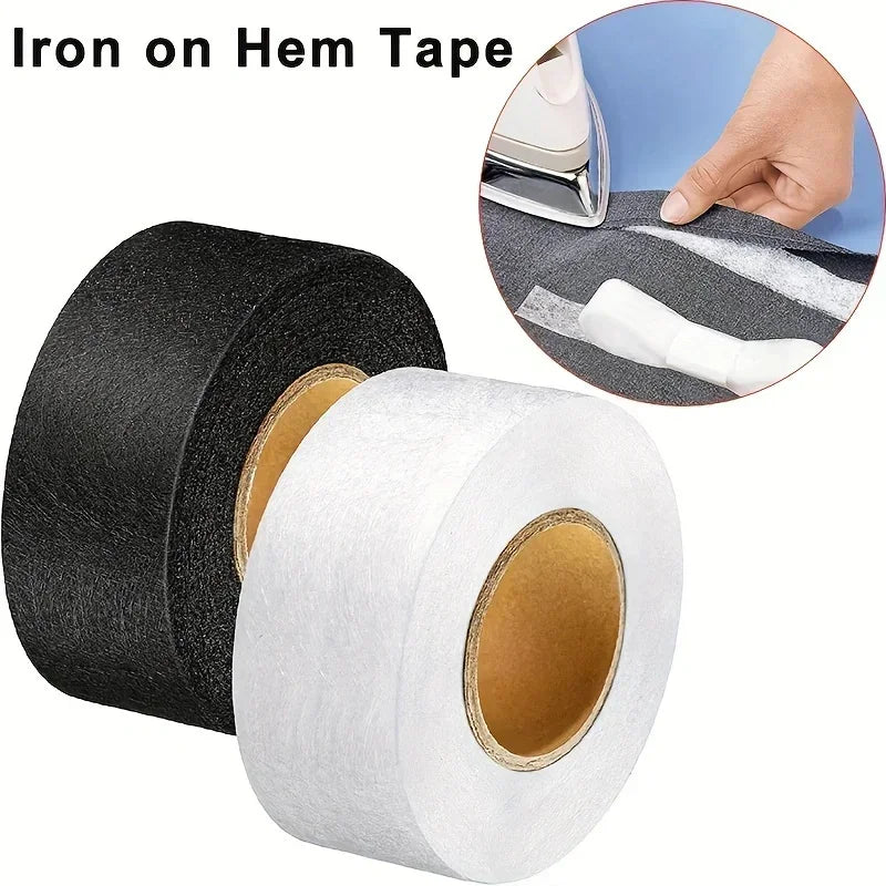 2roll Black White Double-sided Interlining Adhesive Fabric Clothes Iron On Hem Tape Interlining Web DIY Sewing Patchwork Acces Oasis Select