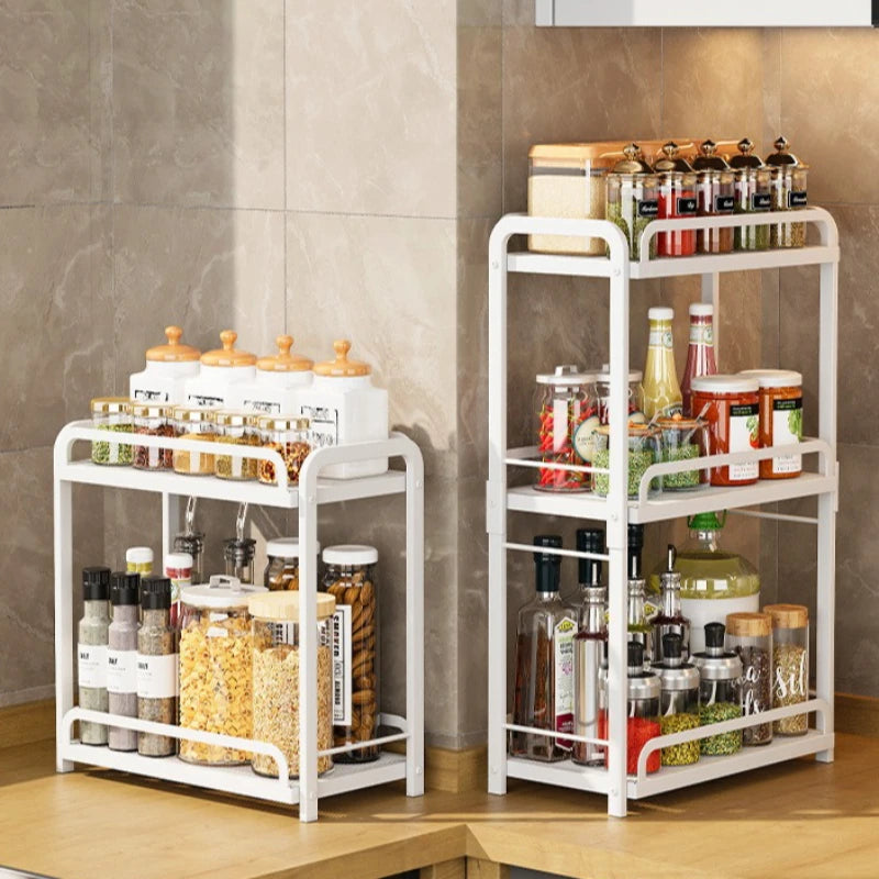 Kitchen Layered Shelf Floor Multifunctional Seasoning Rack Countertop Finishing Rack Multi-layer Seasoning Salt Tank Storage Oasis Select