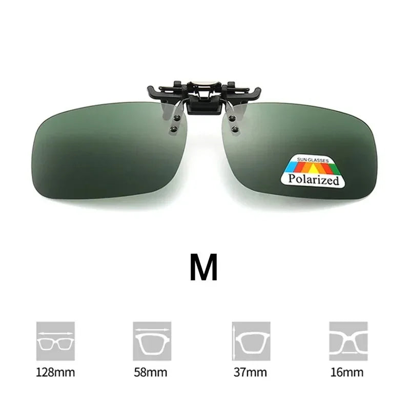 1/2/3/4pcs Polarized Glasses Clip Driving Night Vision Eyeglasses UV400 Outdoor Shades High Definition Sun Glasses Clips Oasis Select Green M x1Pc