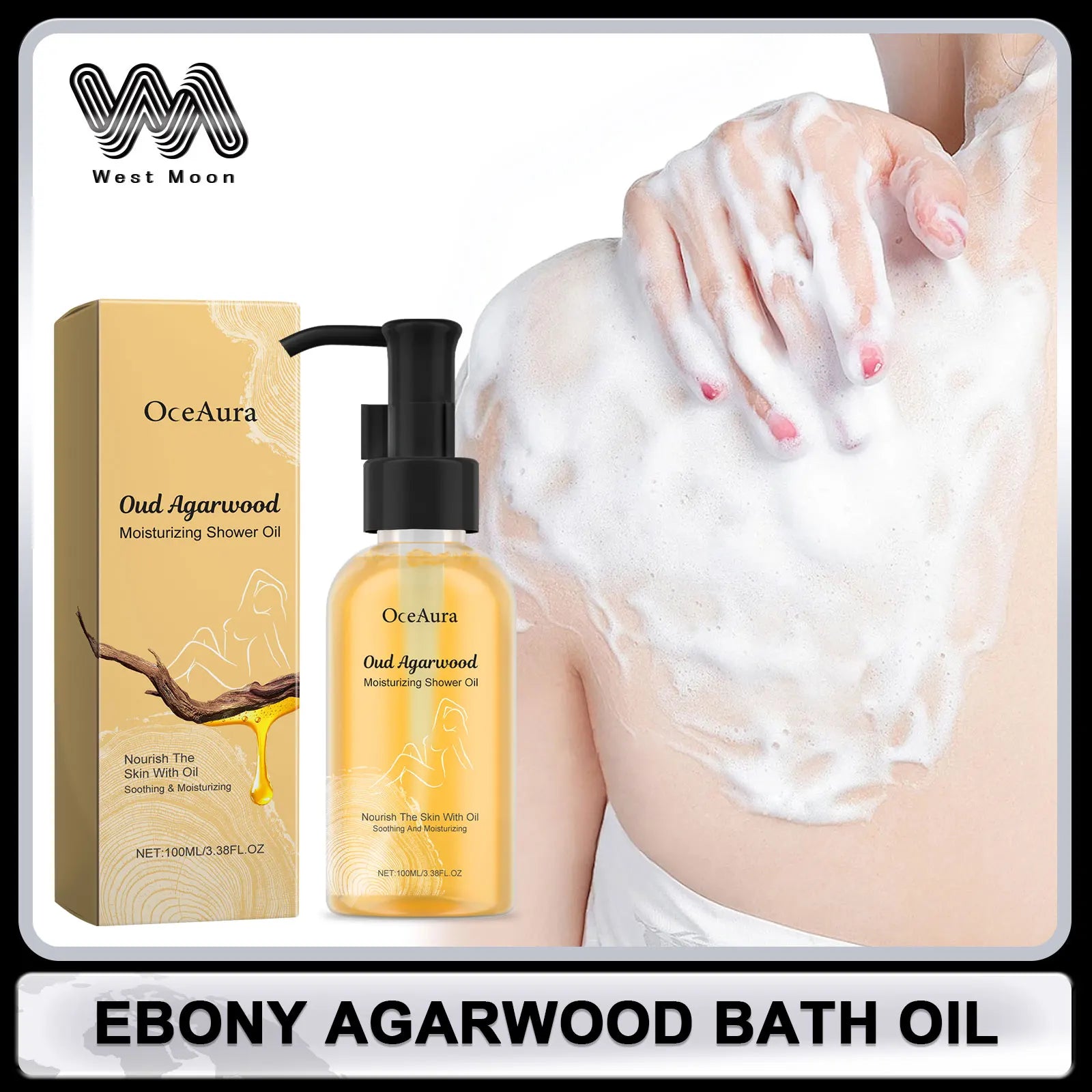 OceAura Exfoliating Body Shower Oil – Ebony Fragrance 100ml