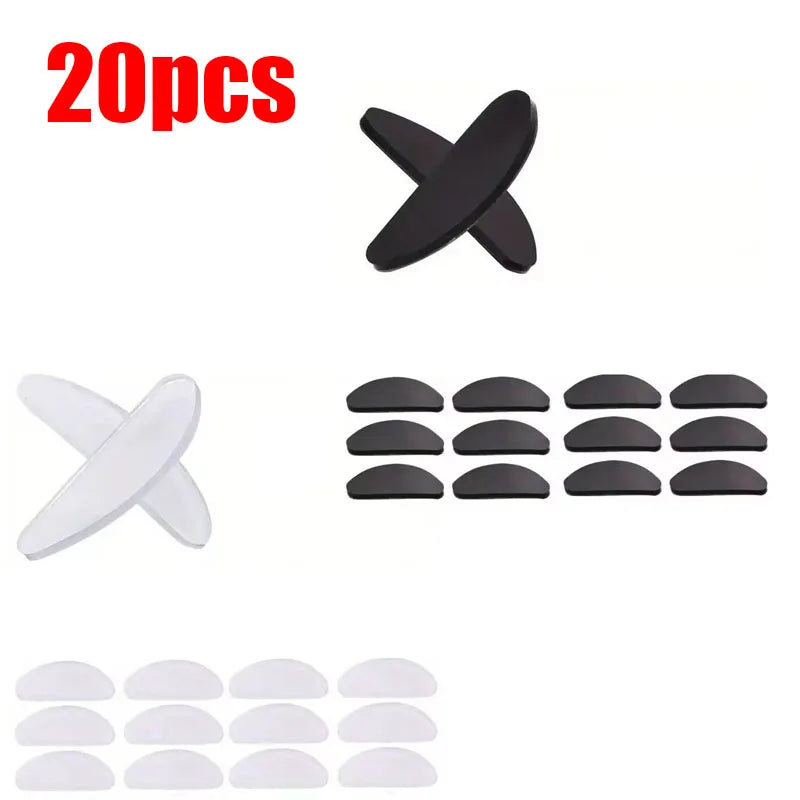 10/20/30/40pcs Eyeglasses Anti Slip Nose Pads Soft Silicone Adhesive Glasses Nose Pads For Plastic Frame Glasses Sunglasse Oasis Select 20pcs mix