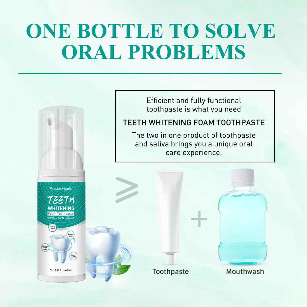 Whitening Foam Toothpaste Mousse – Plaque & Stain Removal