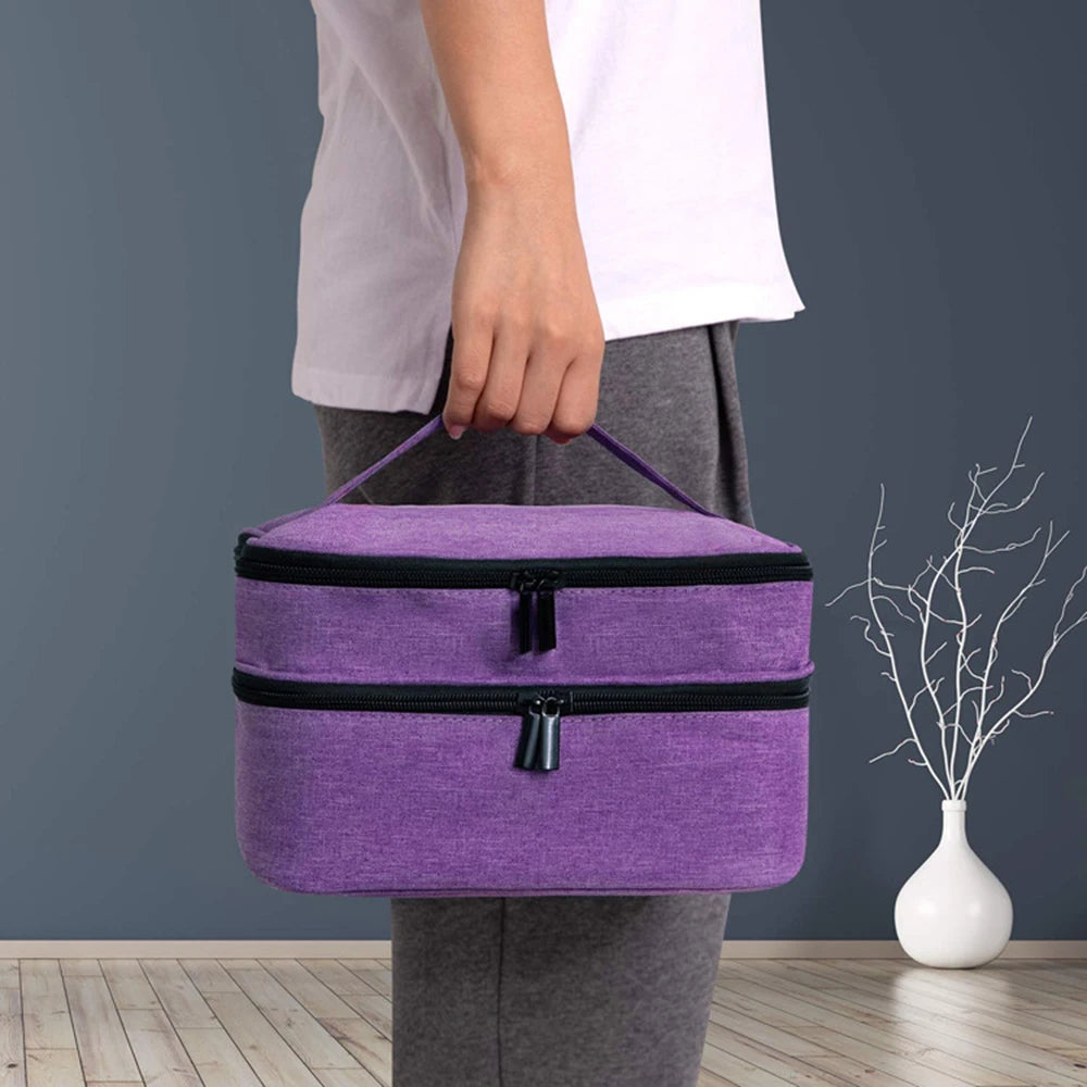 Double Layer Nail Polish Storage Bag – 30 Compartments