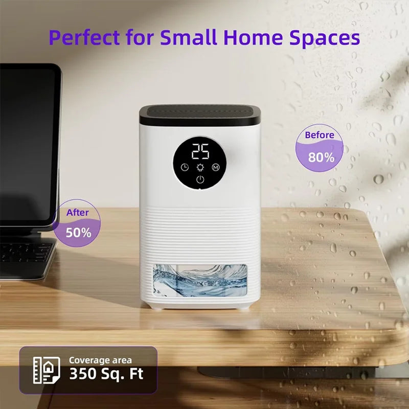 URGGU Mini Smart Dehumidifier – Silent, 1400ml, LED Display