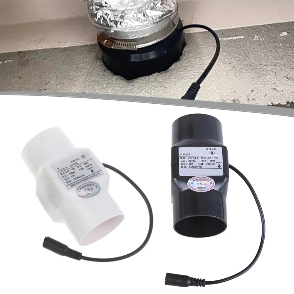 12V 6W Inline Duct Fan 50mm – Quiet Mini Exhaust Ventilation Fan Inline Duct Fan Oasis Select