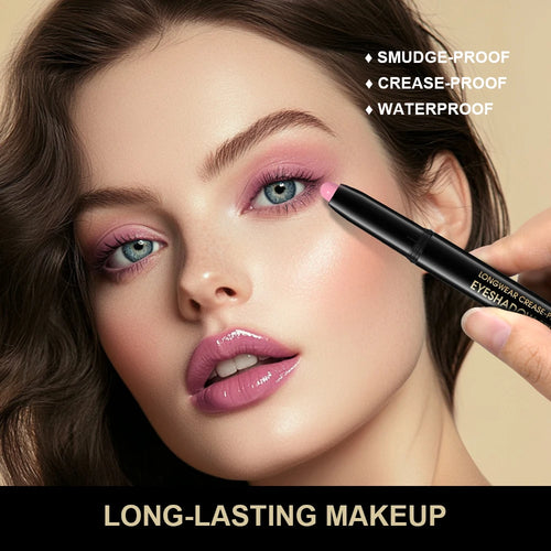 10 Colors Longwear Crease-proof Eyeshadow Pencil Stick Lasting Glitter Shimmer Matte Eye Shadow Highlighter Pen Eyes Makeup Too Oasis Select