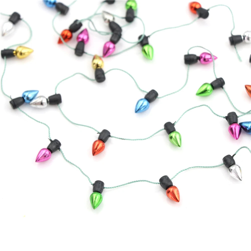 1m Dollhouse Miniature A String Of Multi-coloured Plastic Christmas Lights The Bulb Will Not Be Bright Oasis Select