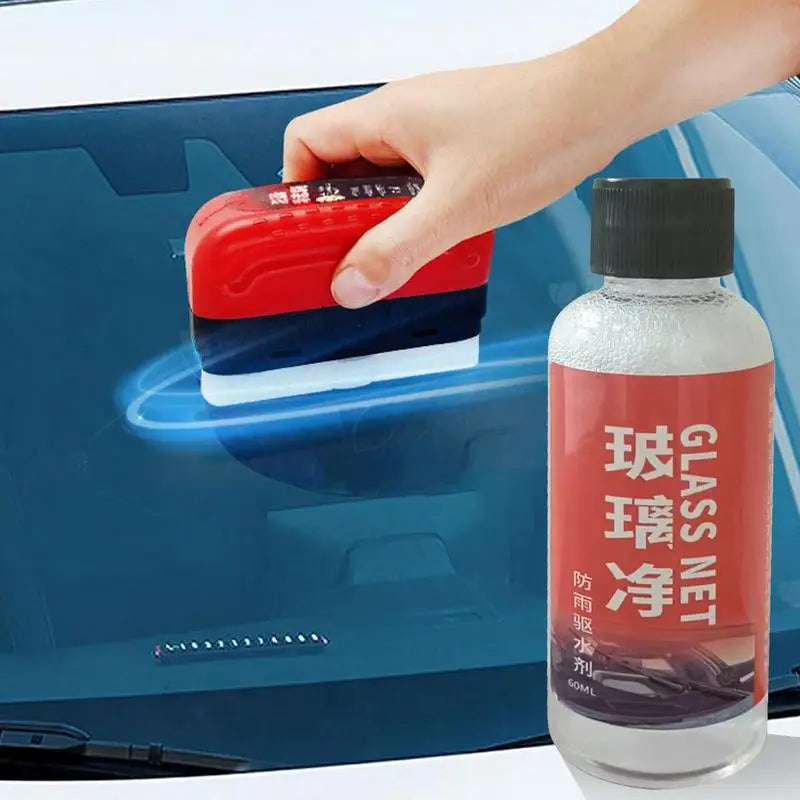 Auto Glass Oil Film Remover with Sponge Towel Glass Oil Film Remover Car Windshield Oil Film Cleaner for Car Window Remove Dirt Oasis Select
